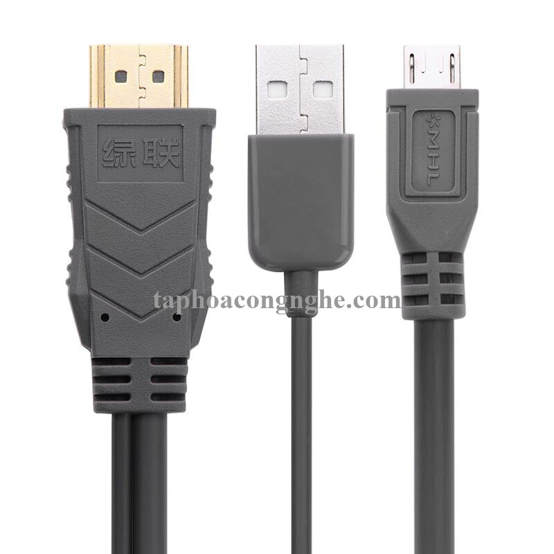 Ugreen 20138 3M màu Xám Cáp MHL Micro USB sang HDMI MH101 30020138